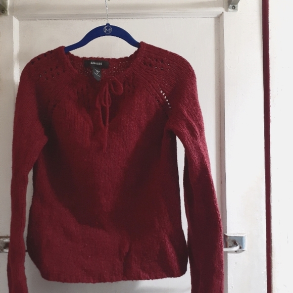 Burgundy Wool Sweater by Express - Picture 1 of 9